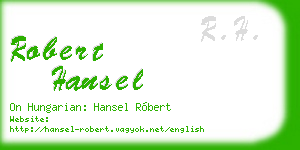 robert hansel business card